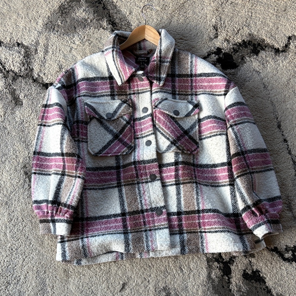 Only Pink and Black Patterned shacket